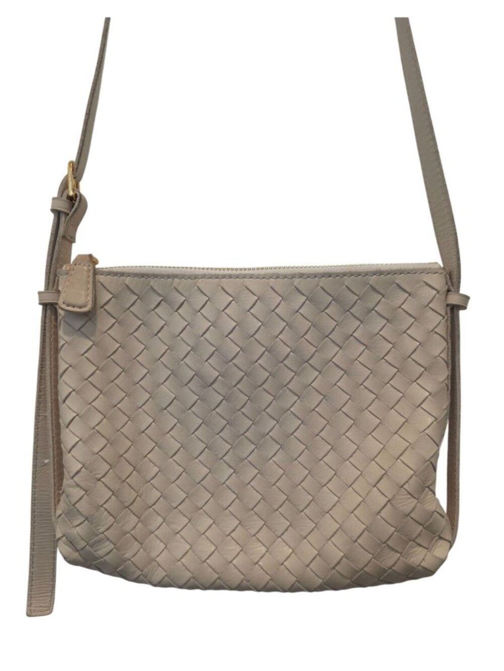 Madewell Pale-Oyster Hand-Woven Leather Crossbody Bag NP322 - Picture 3 of 11